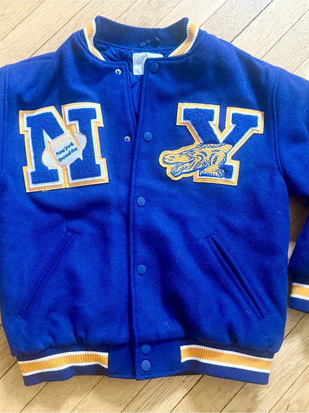 Zara Boys Blue & Yellow Letterman Varsity Jacket 9-10
